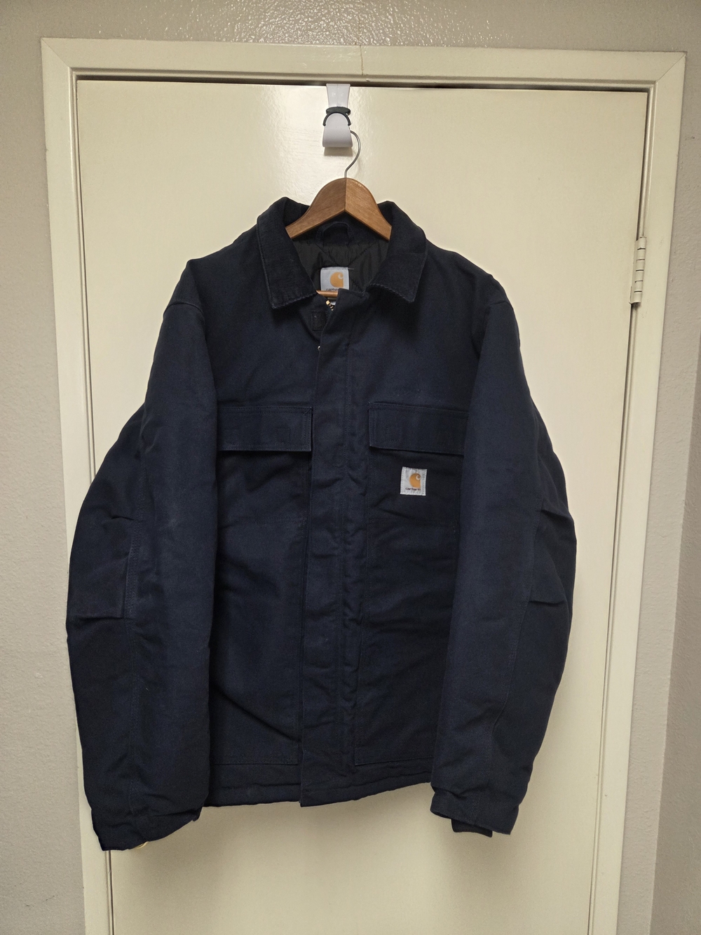 Carhartt Men's Navy Firm Duck Insulated Traditional Jacket Size Large